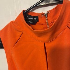 Bebe Bright Orange Top with Zipper